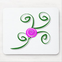 Stylized Rose and Swirls Mousepad mousepads