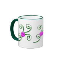 Stylized Rose and Swirls Mug mugs