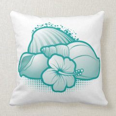 Stylized seashells 6 blue pillows