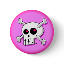 Stylized Skull Button (Pink)