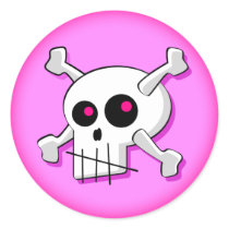 Stylized Skull Stickers (Pink) by phantazm11 Stylized Skull Stickers (Pink)