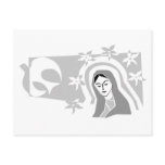 Stylized Virgin Mary Grayscale postcards