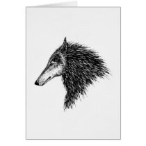 Stylized Wolf Card cards