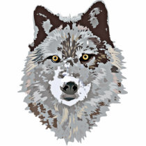 Stylized Wolf Head Cut Out