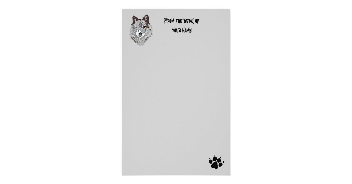 Stylized Wolf Head Stationary Stationery | Zazzle