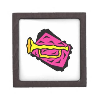 Stylized Yellow Trumpet Grapic Pink Background planetjillgiftbox