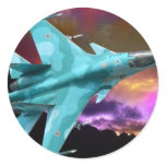 SU-30 RUSSIAN FIGHTER JET ROUND STICKERS