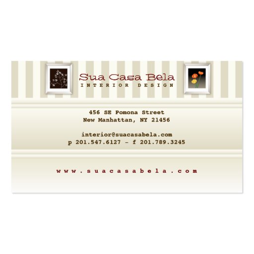 Sua Casa Bela Interior Design Business Card (back side)