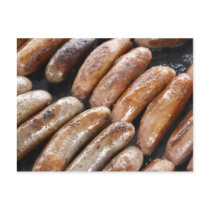 Suasages on Barbeque Postcards