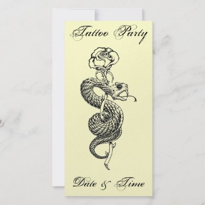 Sub Rosa tattoo party card Photo Card Template by dsilva