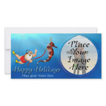 Suba Diving Santa And Seahorse Photo Card photo cards by diveinspirations Suba Diving Santa And Seahorse Photo Card photo cards