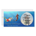 Suba Diving Santa And Seahorse Photo Card