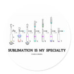 Sublimation Is My Specialty (Chemistry Attitude) Round Stickers