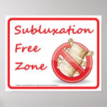 Subluxation Free Zone Chiropractic Wall Sign Print