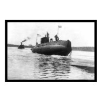 Submarine Launch Navy 1909 posters