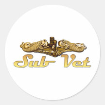 Submarine Veteran Round Stickers