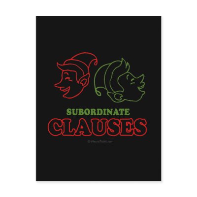 Subordinate clauses post cards by humortees