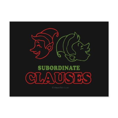 Subordinate clauses postcard by humortees