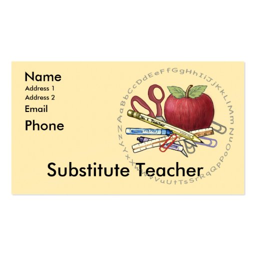 substitute-teacher-business-card-zazzle