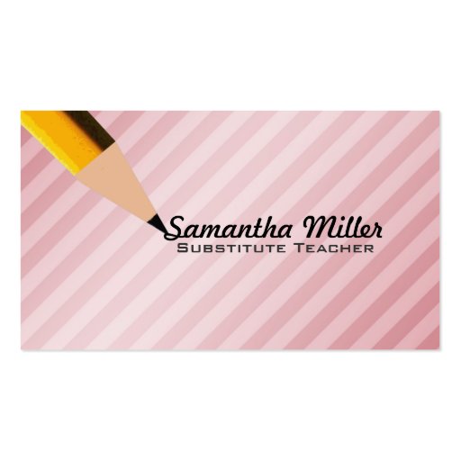 Substitute Teacher Business Cards (front side)