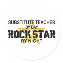 Substitute Teacher Rock Star by Night stickers