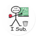 Substitute Teacher stickers