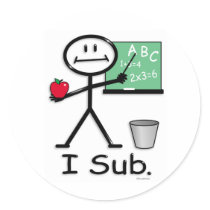 Substitute Teacher stickers