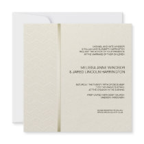 Subtle Chevron Ecru on Ivory Modern Affordable Custom Invitation