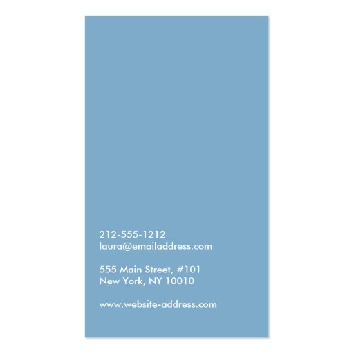 SUBTLE CIRCLE in BLUE Business Card (back side)