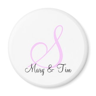 Subtle Elegance Monogrammed Magnets magnet