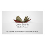 Subtle Open Book Substitute Teacher Business Card