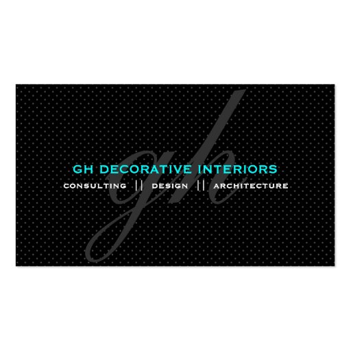 Subtle Polka Dots Initials Business Card (front side)