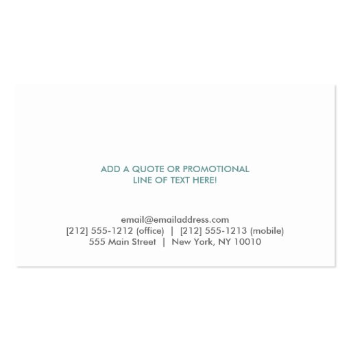 SUBTLE SPOTLIGHT No. 6 Designer Business Card (back side)