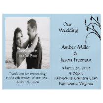 Subtle Stems Blue Wedding Programs Flyers