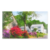 Suburban Azalea Garden Rectangular Sticker