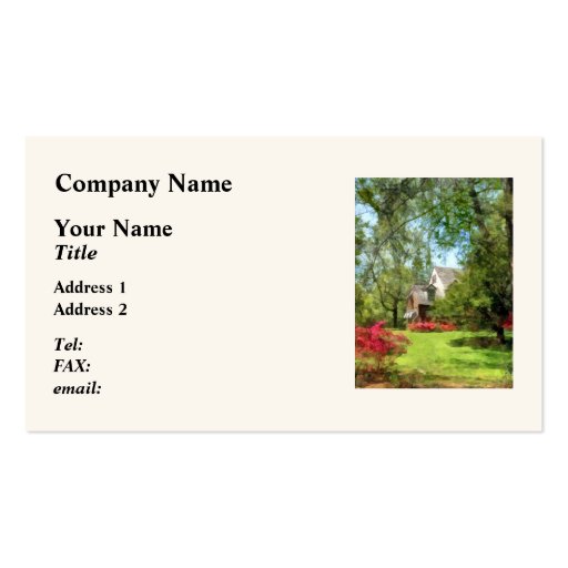 Suburban House With Azaleas Business Cards (front side)