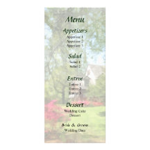 Suburban House With Azaleas Wedding Menu Personalized Rack Card