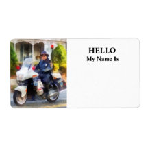 Suburban Motorcycle Cop Shipping Labels