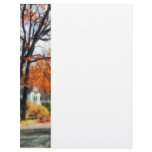 Suburban Street in Autumn Letterhead Template