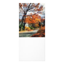 Suburban Street in Autumn Rack Cards