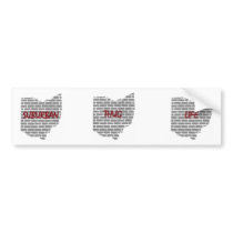 Suburban Thug Life Bumper Sticker bumper stickers