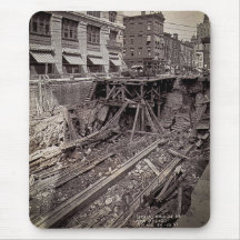 Subway Excavation Seventh Ave and 24-25th NYC Mouse Pads