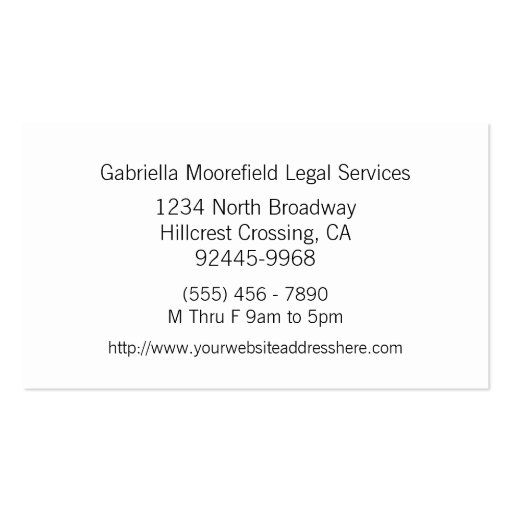 Success Black Blue Law Attorney Business Cards (back side)