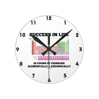 Success In Life Is Found In Thinking Elementally Round Clocks