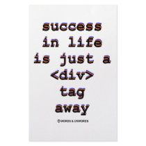 Success In Life Is Just A <Div> Tag Away (Humor) stationery
