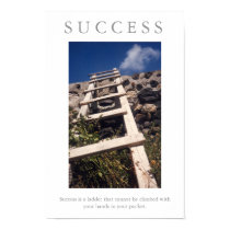SUCCESS motivational LADDER poster print
