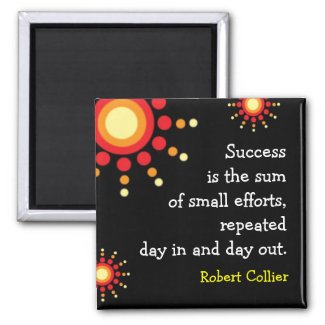 Success Quotation Motivational Black Magnet magnet