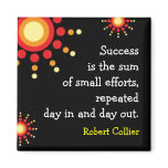 Success Quotation Motivational Black Magnet