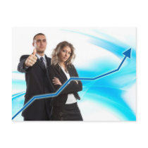 Success thumbs up postcard