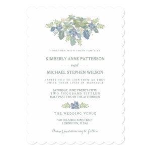 Succulent Bouquet Floral Wedding Invitation 5